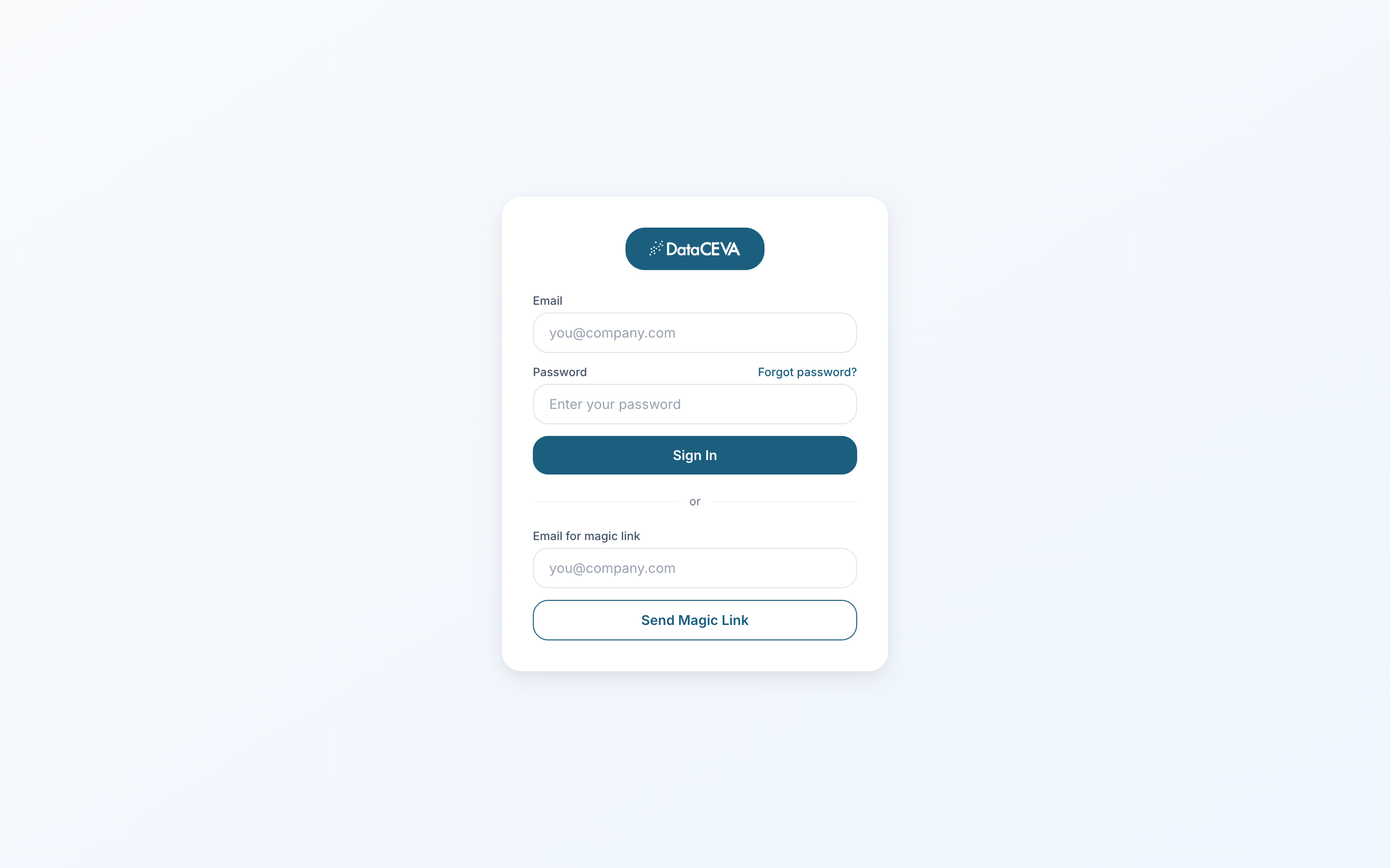 Login screen