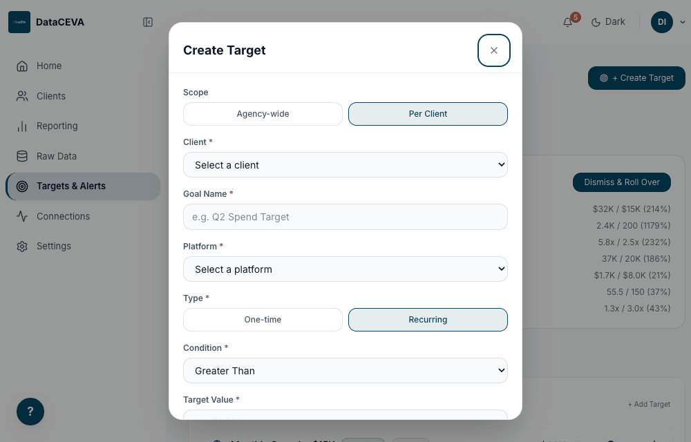 Creating a target